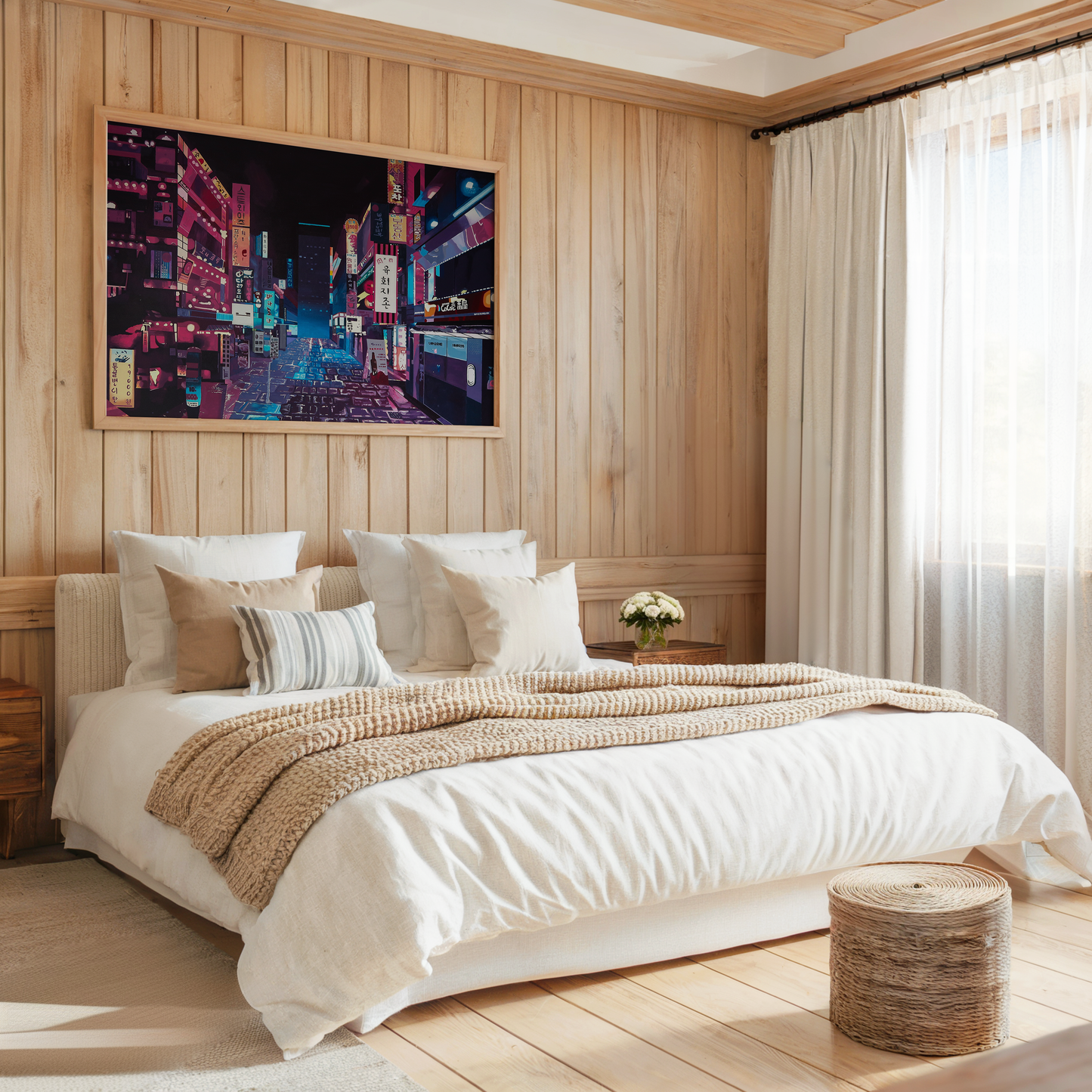 Korea City Lights Canvas